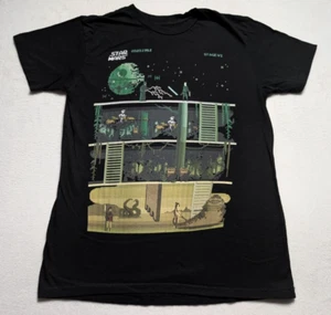 Star Wars Retro Video Game 8-Bit Small Graphic Tee Death Star Endor Tatooine - Picture 1 of 9