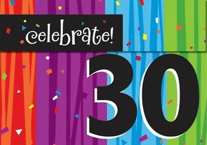 30th Birthday Party Invitations Invites Party Favor Party Decoration Supply 8ct - Picture 1 of 1
