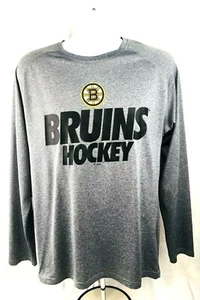NHL Boston Bruins Herren T-Shirt Langarm grau Rundhals Gr. M - Bild 1 von 7