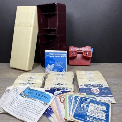 Viewmaster Viewer w/ 50 Reels and Case - 1940's 1950's Disney Geography Stories - Image 1 of 4