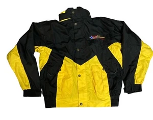 Coleman Jacket Black/Yellow Rain Hooded Outdoor Camping Polyester Men's Large - Picture 1 of 12