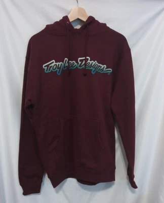 Troy Lee Designs TLD Pullover Signature Hoodie Men Small Maroon Fleece - Image 1 of 4