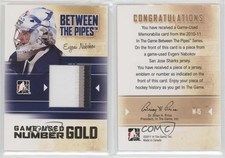 2010-11 ITG Between the Pipes Game-Used Gold Emblem 1/1 Evgeni Nabokov #M-15