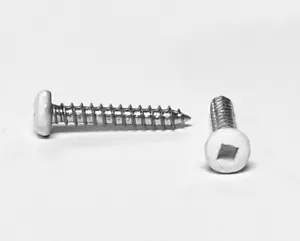 100 Pan White Head Screw # 8 X 1" Square Drive Twinfast Thread Screws Cargo RV - Picture 1 of 1