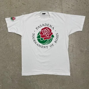 Camicia vintage Pasadena Torneo delle Rose L punto singolo grafica grande rosa - Foto 1 di 12