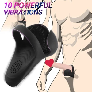 Penis Scrotum Cock Ring Anal Vibrator Testicular Stimulator Massager Sex Toy Men - Picture 1 of 20