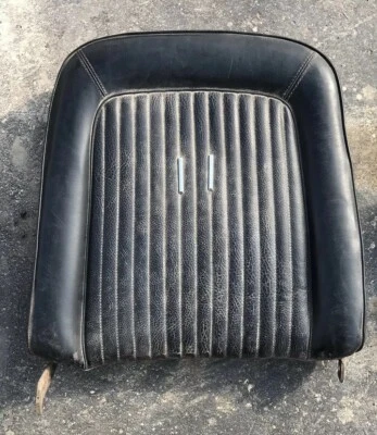 Vintage Ford Mustang Seat Back - Black Leather - Image 1 of 4