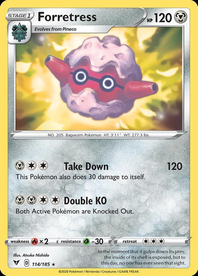 Pokemon Forretress (114/203) Vivid Voltage LP REVERSE HOLO - Image 1 of 1