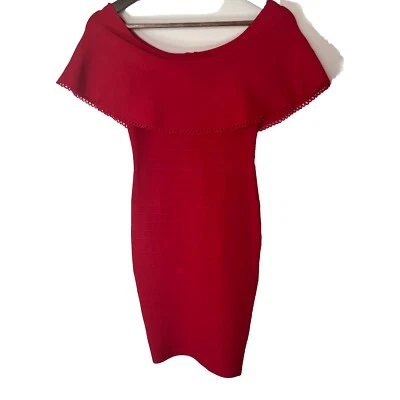 Marciano Los Angeles Dress  Stretch Bandage Size S Red Dress Fits Size 4-6 - Image 1 of 4