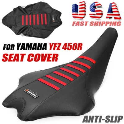 Cubierta de asiento con 21 pinzas roja antideslizante para Yamaha YFZ450R 450R EL SE W X 2009-2020 Foto 1 de 4