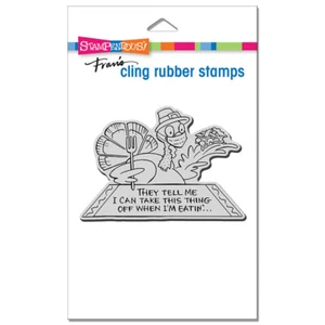 Stampendous MASKED TURKEY Cling Rubber Stamp Thanksgiving - Picture 1 of 2