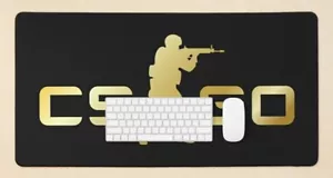 CS GO Desk Mat, Gold, 80x40cm / 31.5in x 15.5in, Mouse Pad, gaming, deskmat - Bild 1 von 5