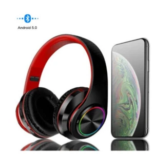 Wireless Bluetooth 5.1 Headphones Headset LED Light Over-Ear Stereo Earphone UK - Bild 1 von 10