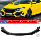 Gloss Black Front Bumper Lip Spoiler Body Splitter For Honda Civic 2012-2020 Au