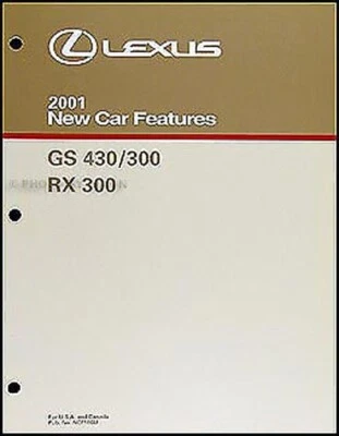 2001 Lexus Caractéristiques Manuel Service Entraînement RX300 GS300 GS430 Rx 300 - Photo 1/2