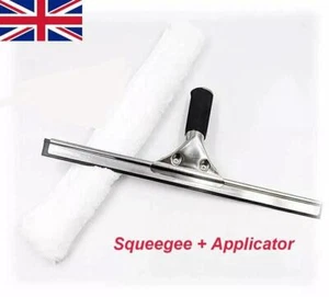 14" Professional Window Cleaning Equipment Glass Rubber Squeegee Blade + Cleaner - Picture 1 of 16