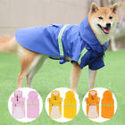 Pet Dog Raincoat Clothes Puppy Hooded Waterproof Reflective Rain Coat Outdoor US
