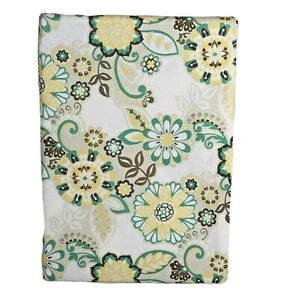 Waverly Home Vinyl Tablecloth Yellow Teal Floral Indoor Outdoor 52 x 90 New - Picture 1 of 3