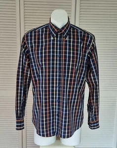 Langarm Hemd von WIND Sportswear, Gr. M, Marineblau, Streifen/Karo Mehrfarbig - Bild 1 von 3