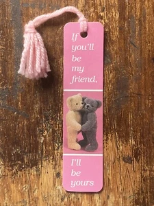 Vtg 1986 "Teddy Bear Best Friends" Sunshine Thoughts Antioch BOOKMARK Rare '80s! - Imagen 1 de 2