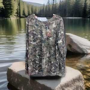BASSDASH Men’s Hunting Camo Performance Shirt – 2XL UPF 50+ Long Sleeve - Picture 1 of 6
