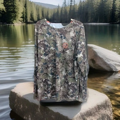 BASSDASH Men’s Hunting Camo Performance Shirt – 2XL UPF 50+ Long Sleeve - Image 1 of 4