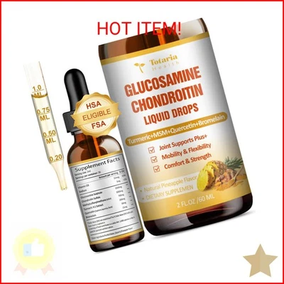 Gotas líquidas de glucosamina condroitina MSM - función articular sulfato de condroitina sup Foto 1 de 2