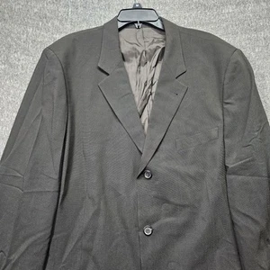 Vintage Hugo Boss Blazer Men's 58R Black Sport Coat 3 Button Virgen Wool Blend - Picture 1 of 14