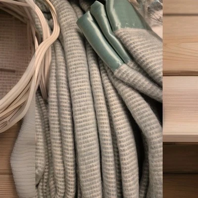 VTG  SUNBEAM Electric Warming FULL Green Striped Satin Trim Acrylic 50 x 84” NIB - Image 1 of 4