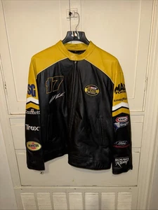VTG NASCAR CHASE LEATHER JACKET SIZE XL #17 MATT KENSETH EMBROIDERED LOGOS - Picture 1 of 6