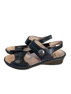 Finn Comfort Alanya Leather Sandals w/ Slingback - Pewter - Women's 8 - Picture 1 of 9