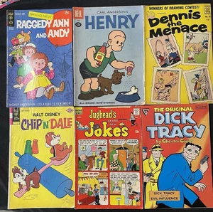 Lotto fumetti vintage (6) - Raggedy Ann, Henry, Dick Tracy, Dennis, Chip 'n Dale - Foto 1 di 18