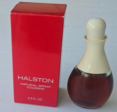 复古原装配方 Halston 天然喷雾古龙水 2.5 盎司罕见红色盒 — 第 1/4 张图片