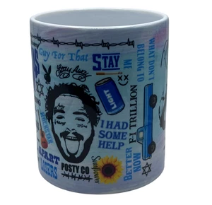 Personalisierte Post Malone Musik Song inspiriert 11 Unzen Tasse Kunst Skizze Land - Bild 1 von 3