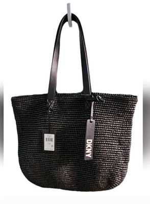 NWT DKNY Cali Tote - Black Weave Cute Trendy Black Bag / Purse MSRP $148 - Image 1 of 4