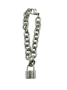 Pulsera Tiffany & Co 1837 con candado cadena Rolo en plata de ley 7" - Imagen 1 de 12