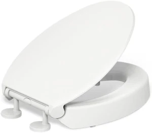 KOHLER Hyten 3" Elevated Quiet-Close Elongated Toilet Seat - White 25875-0 - Picture 1 of 6