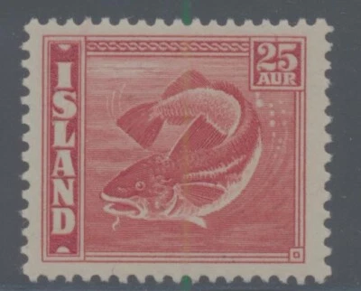 Islandia 224b 1940 25a Bacalao Pez Perf 14 x 13 1/2 NH Foto 1 de 2