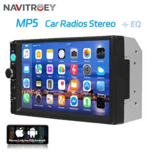 7" Double 2 DIN Car Stereo Radio MP5 Touch Screen Bluetooth FM USB Mirror Link - Picture 1 of 21