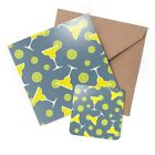 1 x Greeting Card & Coaster Set - Tropical Cocktail Lime Drink Bar #24552