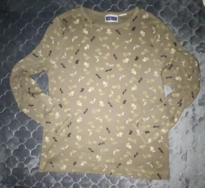 Erika & Co. Damen braun Herbst Blumenblätter Langarmshirt groß ohne Etikett - Bild 1 von 3