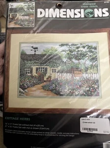 Vintage 1995 Dimensions Cross Stitch COTTAGE HERBS New 16x11 #3152 - Picture 1 of 6