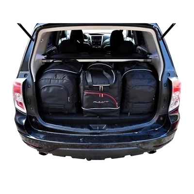 4 Kofferraumtaschen Set fahrzeugspezifisch für SUBARU FORESTER KJUST schwarz top - Bild 1 von 4
