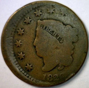 1826 ERROR OFF CENTER Coronet Head LARGE CENT US Coin NICE O/C LOT w/ FREE SHIP - Picture 1 of 4