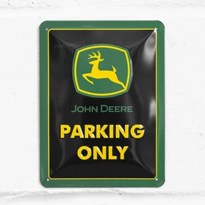 John Deere Tractor Parking Only 20cm Small Metal Wall Sign Tin Garage Art Plaque - Picture 1 of 3