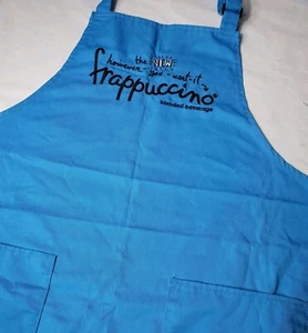 RARE Starbucks Bright Blue How You Want Frappuccino Apron - Circa 2012 Pockets - Bild 1 von 4