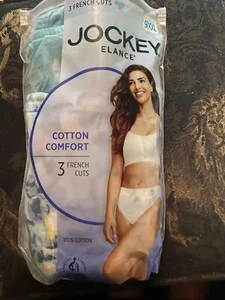 NWT Jockey Elance 3 pair French Cut Cotton Comfort Size 9/XXL FAB - Picture 1 of 2