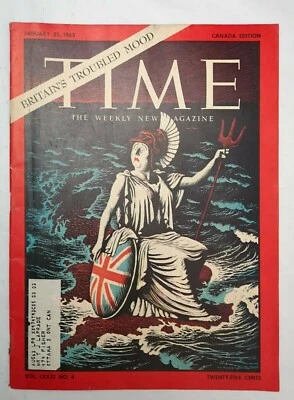 Time Magazine January 25 1963 Britain's Troubled Mood BMC Car AD U.S. Budget - Image 1 of 4