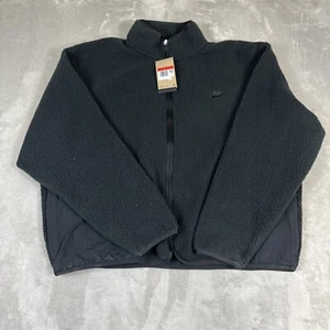 Nike Club Seasonal Winter Sherpa Fleece Full Zip Jacket Mens Size L FB8386-010 - Picture 1 of 10