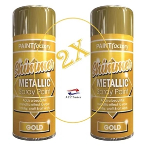2x INTERNI METALLICI ORO SCINTILLANTE PER TUTTI GLI USI ED ESTERNI LUCIDI FINITURA 200ML - Foto 1 di 2